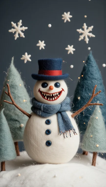 Xmasdemon, Felt-crafted, Felt Art A Chubby Little Xmasdemon...
