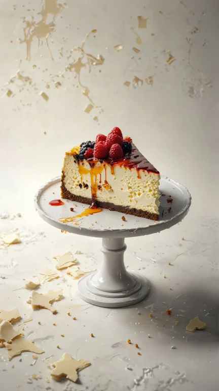 Insane Detailed 8-bit Logo Of A Piece Of Cheesecake, White B...