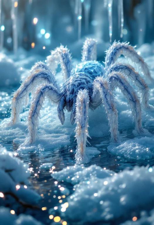 Beautiful Aesthetic, Intricate, A Tarantula Made Of Ice, Cov...