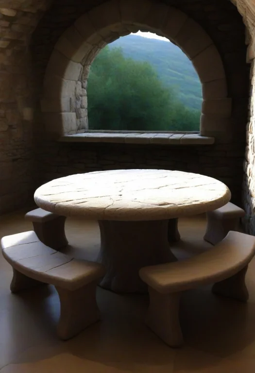 Round Table Madefromteef, Inside A Castle, Stone Walls, Whim...