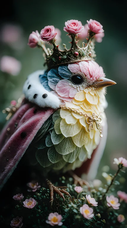 Zidiusart, Create An Image Of A Small Bird Made From Delicat...