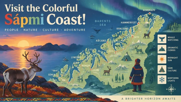 Stylized Map And Poster Visit The Colorful Spmi Coast