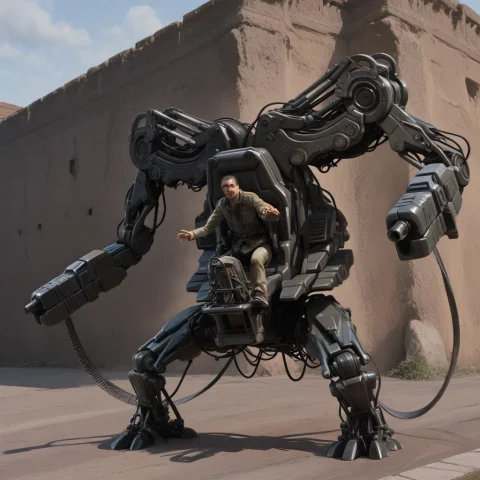 Matrapu,robot,arm Cannon, Human,piloting,action Pose,outdoor... — Stable Diffusion AI Prompt: matrapu,robot,arm cannon, human,piloting,action pose,outdoor,