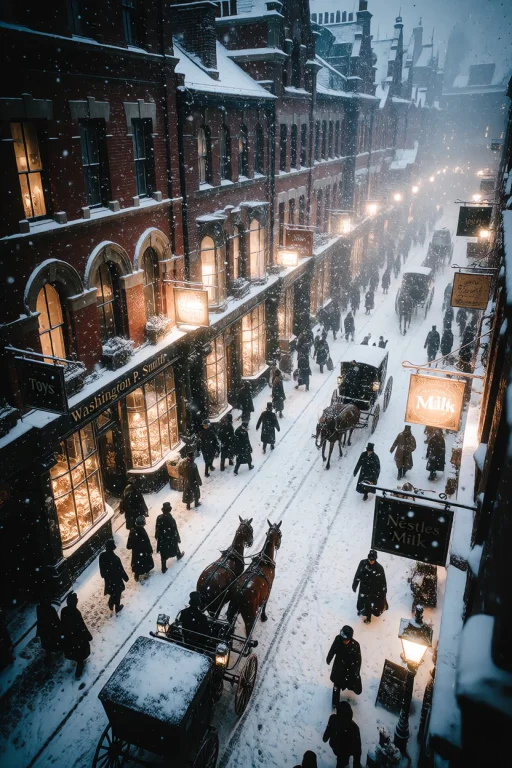 Zidiusart, A Bustling Victorian-era City Street During A Hea...