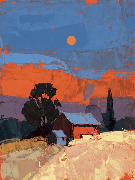 Bradhamel Art Style. A Square-format Abstract Landscape Pain...