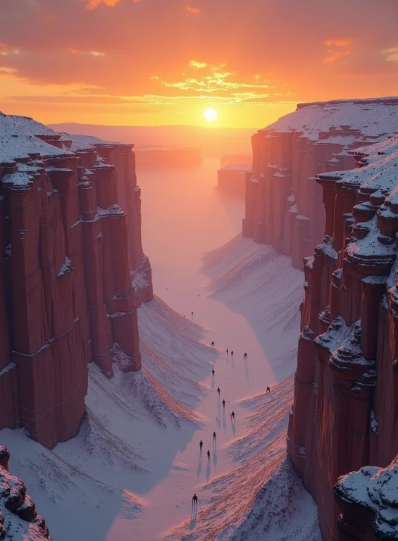 Hyperrealistic Art Grand Canyon Deep Red Rock Formations And...