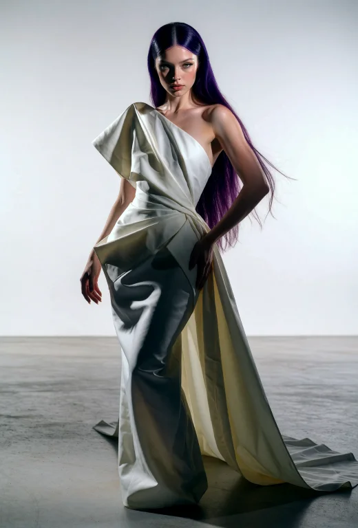 This Is A Full-shot Cinematic Studio Portrait Of A Sophistic...
