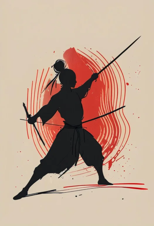 Closeup, Fight Stance, Drunken Fist, High Kick, An Abstract...