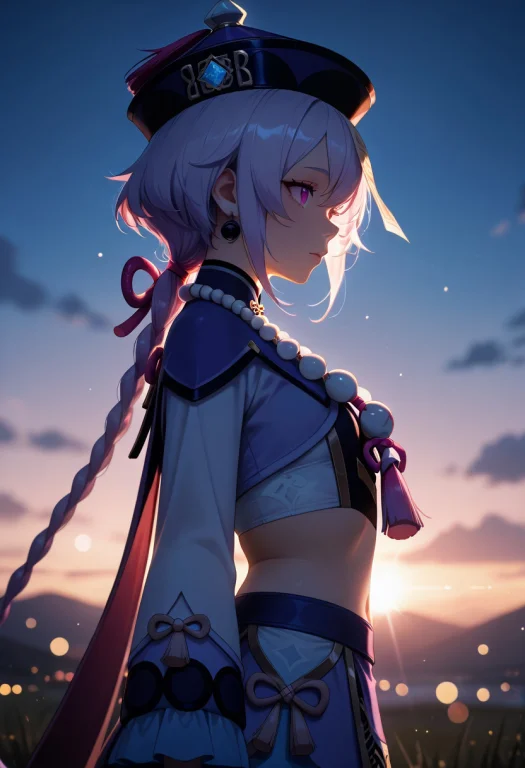 Lazypos, Side View, Solo, 1girl Qiqigenshin Impact Eyes1.4,...