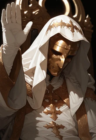 1boy, Solo, Male Focus, Robe,, Veil, , Long Sleeves, Hood, ,... — Stable Diffusion AI Prompt: 1boy, solo, male focus, robe,, veil, , long sleeves, hood, , hand up, arm up, je...