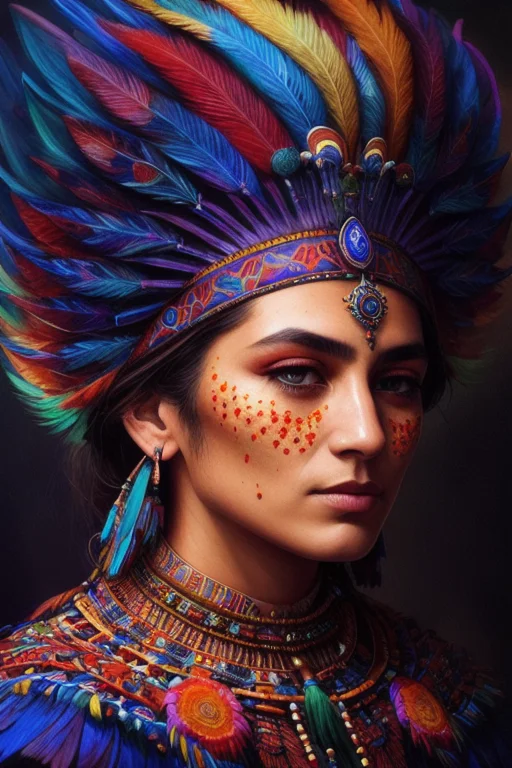 An Extremely Psychedelic Portrait Of Shaman, Surreal, Lsd, F...