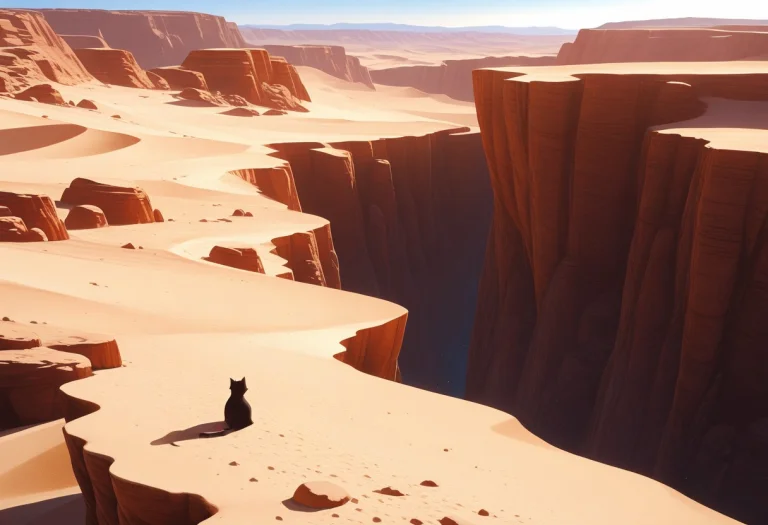 Top View, Precipice, On Top Of The Cliff, Desert, Sand, Day,...