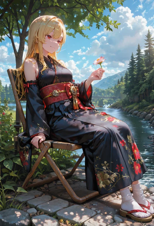 1girl, Solo, Lazypos, Anime-style, Delicate, Dreamy, From Fr...