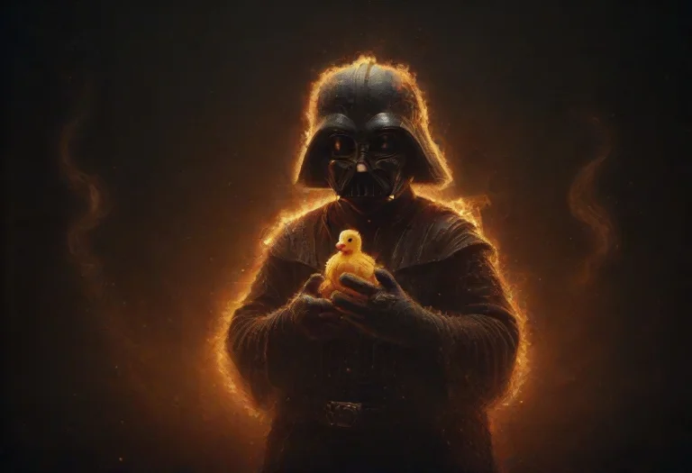 Flame Style, Darth Vader Holding A Little Yellow Duck, Subje...