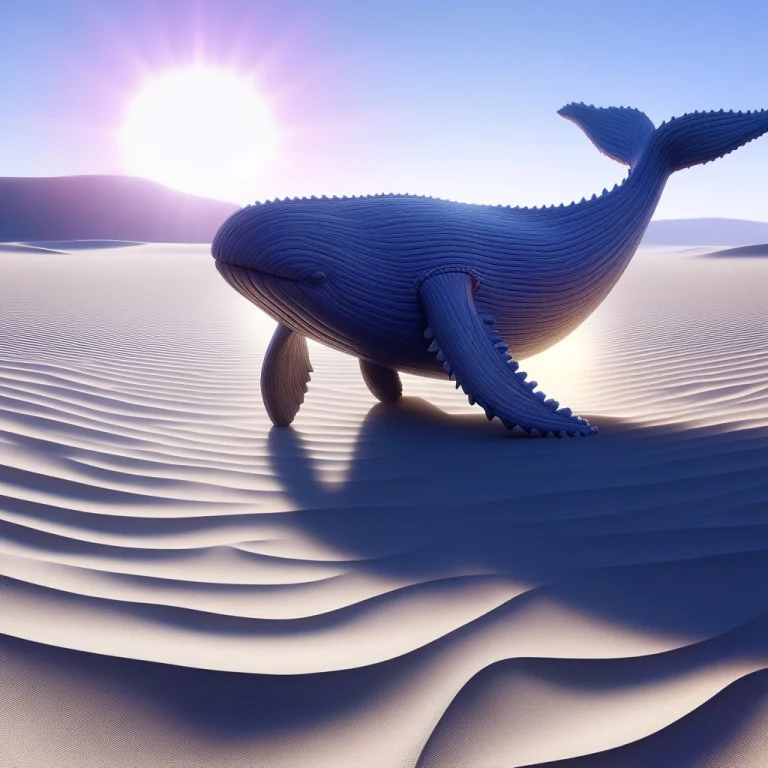 A Colossal, Humpback Whale Gracefully Swims Across A Dry, Cr...