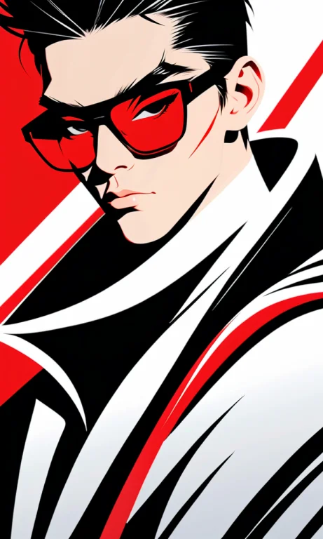 Loramhjxl1, Minimalist Vector Illustration, Male Character W...