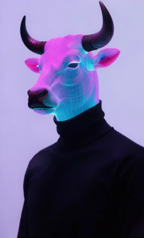A Single Human Figure In Profile Facing Left, Wearing A Blac... — Stable Diffusion AI Prompt: A single human figure in profile facing left, wearing a black high-collared shir...