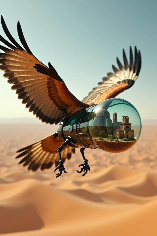 National Geographic Photography Of A Hawk Flying Over A Dese...