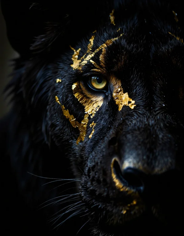 The Extreme Macro Photo Captures A Fearsome Black Lions Left...