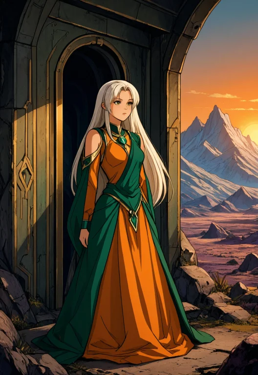 Beautiful Woman In The Entrance To A Highlands Mine, Abandon...