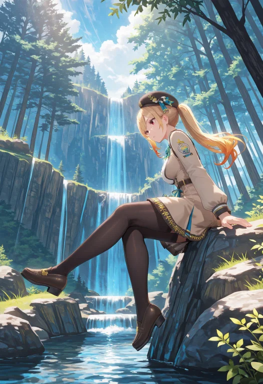 1girl, Solo, Lazypos, Intricate Scenery, Detailed Landscape,...