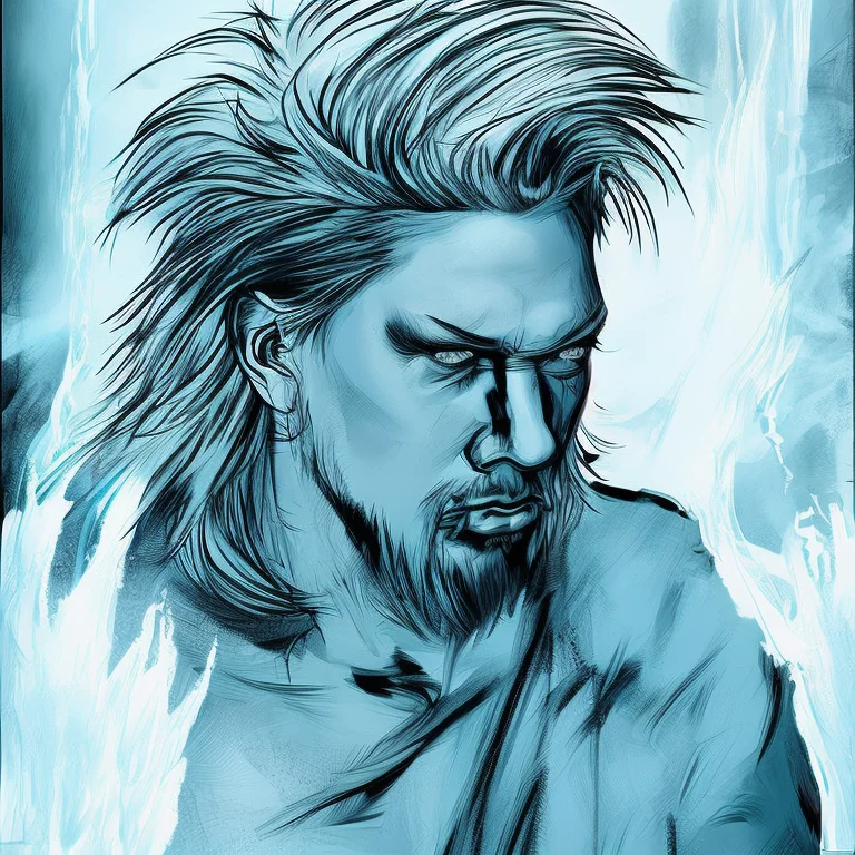 Inkpunkheavy768 , A Male Anthro Muscular Albino Lions Face B...