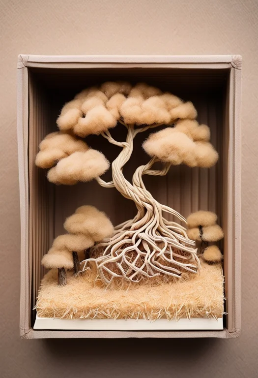 Made Of Straw, Polaroid Photograph, Bonsai Tree Figurine Mad...