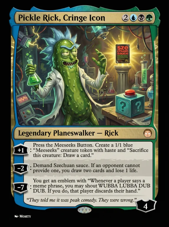 A Satirical Magic The Gathering Planeswalker Card, Styled Ex...