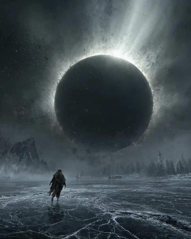 Breathtaking Cinematic Landscape In A Sunless World. A Massi...