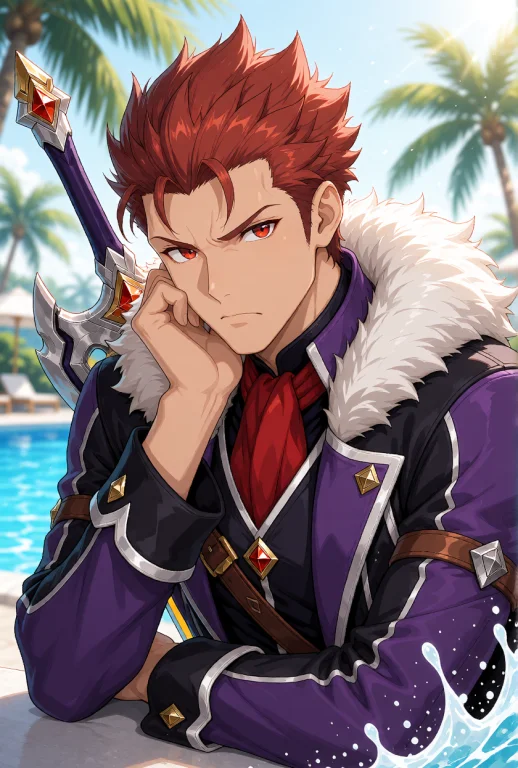 Malos From Xenoblade Chronicles 2, Human, With Spiky Reddish...
