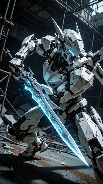 A Detailed, Cinematic Action Shot Of A Futuristic Armored Wa...