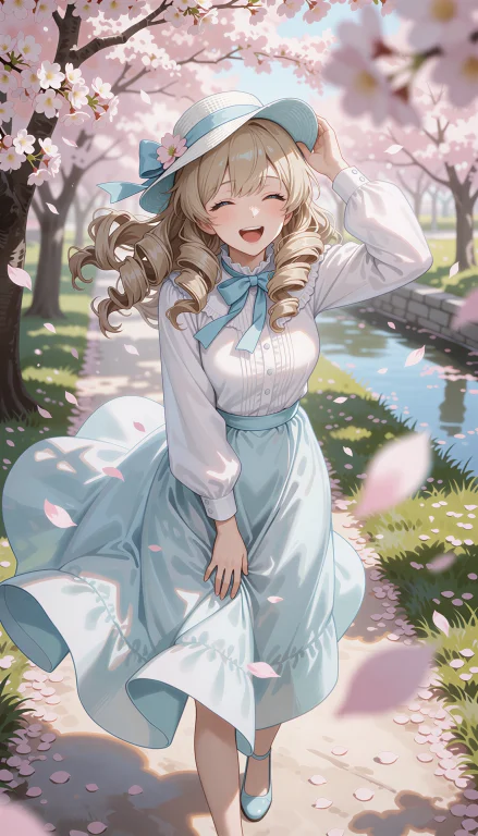 A Woman With Blonde Drill-curled Ringlets And Pale Blue Eyes...