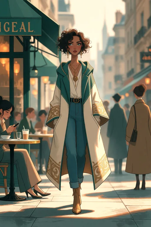 Strangedaal. A Algerian Woman, Curly Hair, Slim, Stylish Bui...