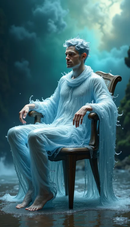 A Life-sized, Translucent Figure Composed Of Crystalline Wat...