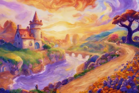 A Vast Scene Of Dream Weavers From Spyro In The Style Of Ren... — Stable Diffusion AI Prompt: A vast scene of Dream Weavers from Spyro in the style of Renoir, videogame, impr...