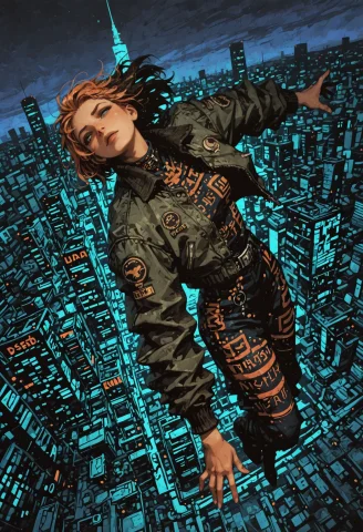 Masterpiece Artwork — Stable Diffusion AI Prompt: masterpiece, best quality, g-taste style, (pastelcolor), (full_body, bomber_jack...