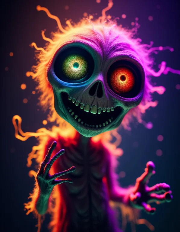 Zkeleton, Creepy, A Lively Joy Spirit, Radiating With Bright...