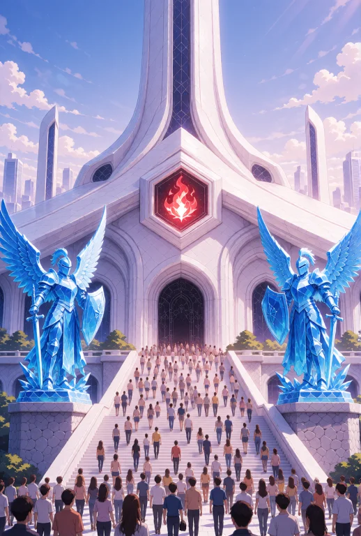 A Futuristic White Architectural Complex With A Central Towe...