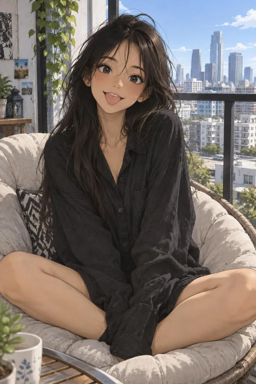 Cute Manga-style Illustration Of A Petite Skinny 18-year-old...
