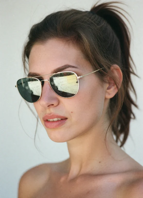 A Beautiful Woman In A Classic 1990s Style Portrait, Brown H...