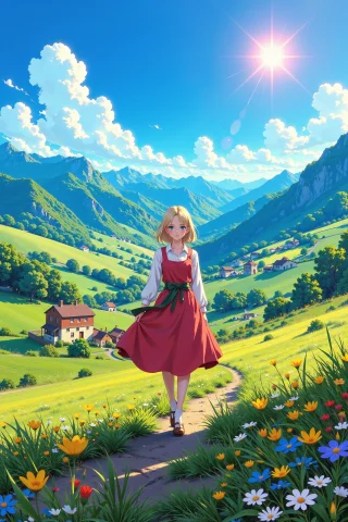 Serbian Beautiful Landscape, Bright Sunny Sky, Woman, Very I... — Stable Diffusion AI Prompt: Serbian beautiful landscape, bright sunny sky, woman, very intricate, very detai...