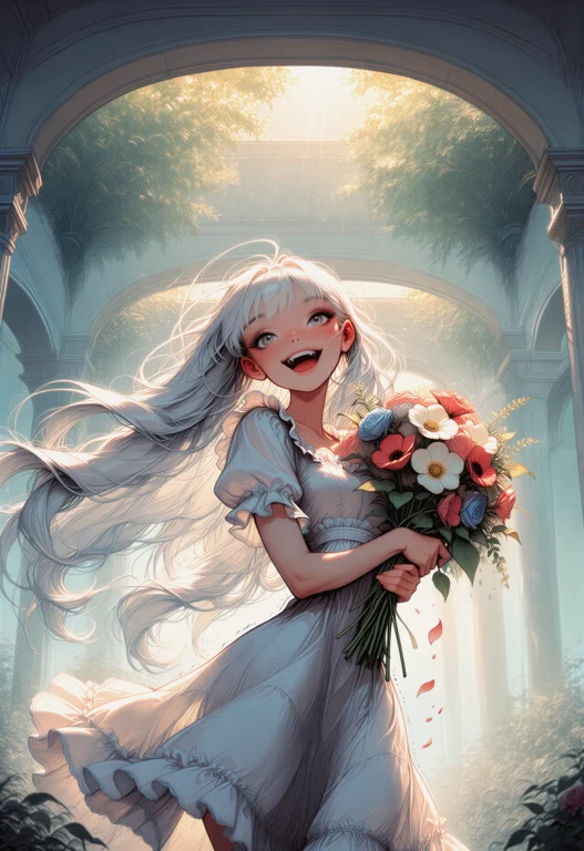Masterpiece, Posedaal, White-haired Girl With Grey Eyes And...