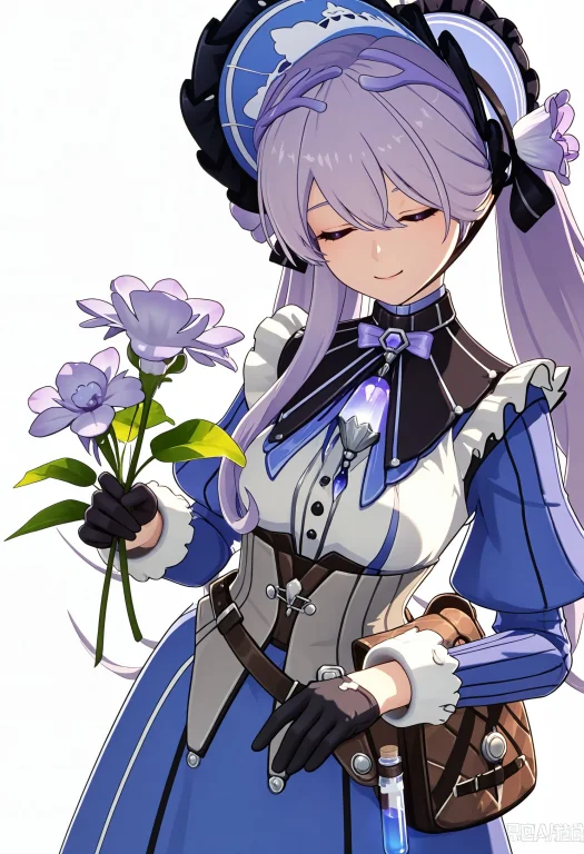 Solo,purple Hair,hair Between Eyes,twintails,long Hair,purpl...