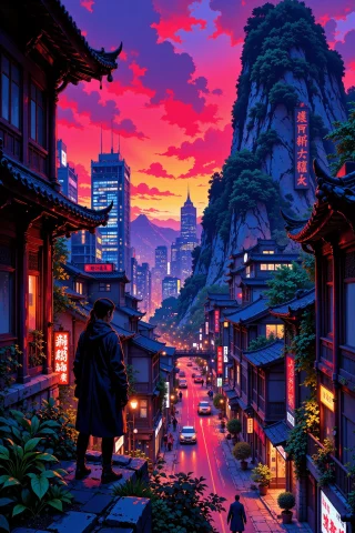 Dystopian City Beautiful Landscape, Dusk, Woman, Very Intric... — Stable Diffusion AI Prompt: dystopian city beautiful landscape, dusk, woman, very intricate, very detailed,...