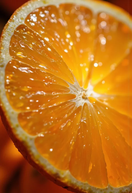 Focus On The Textured Surface Of An Orange Peel, Capturing T...