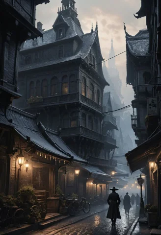 Ink Illustration On Parchment. A Futuristic The City Of Yhar... — SDXL AI Prompt: (Ink illustration on parchment). A futuristic The city of yharnam, bloodborne, o...
