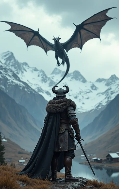 Cinematic, Skyrim Themed, A Warrior Wearing Leather Armor An...
