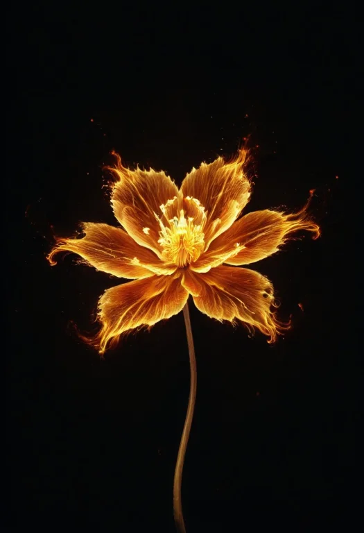 8k, Raw Digital Photo, A Single Strange Flower Floating In C...
