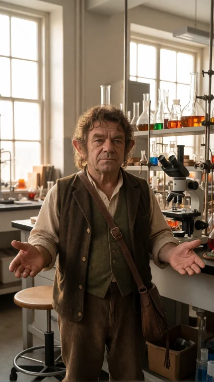 Hbbt Halfling Man, Chest-up, Eye-level, Hands Open Palms Up,...