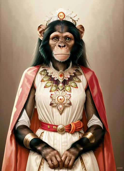 Symmetry1.1 Portrait Of Floral1.05 A Chimp Woman As A Beauti...